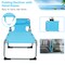 Goplus Outdoor Beach Lounge Chair Folding Chaise Lounge with Pillow Blue\Blue&Green\Black\Grey\Turquoise\Pink\Beige\Light Pink